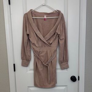 Pink Wrap Dress with Belt